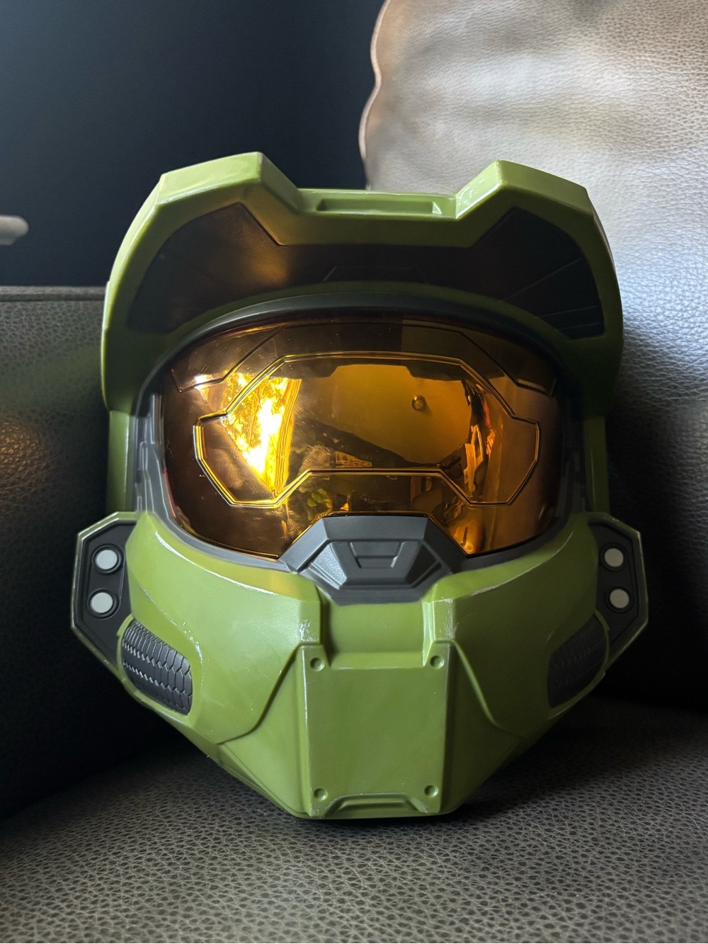 Disguise Halo Halloween Costume Helmet Mask with gold visor for Kids